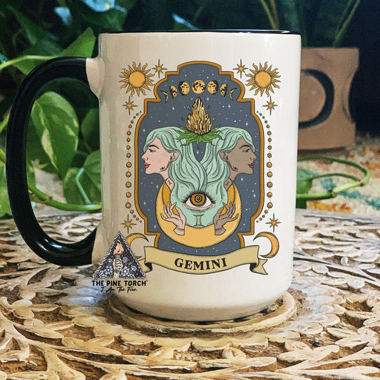 Gemini Zodiac Mug, Zodiac Coffee Mug, Gemini Mug, Witchy Gemini Mug, Gemini Birthday Gift, Gemini Zodiac Mug